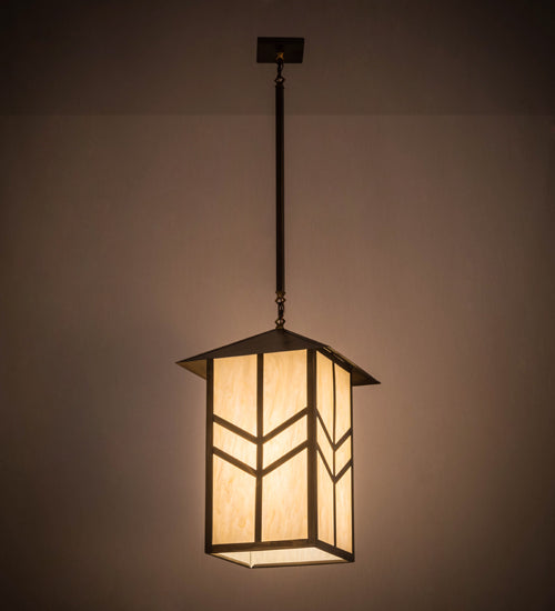 Meyda Lighting Santa Fe 25" Antique Copper Pendant Light With Creme Carrare Acrylic Shade