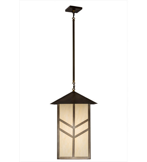 Meyda Lighting Santa Fe 25" Antique Copper Pendant Light With Creme Carrare Acrylic Shade