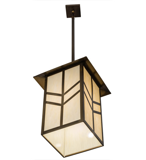 Meyda Lighting Santa Fe 25" Antique Copper Pendant Light With Creme Carrare Acrylic Shade