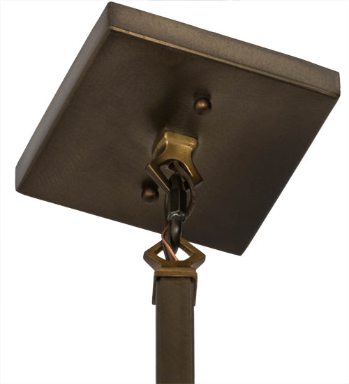 Meyda Lighting Santa Fe 25" Antique Copper Pendant Light With Creme Carrare Acrylic Shade