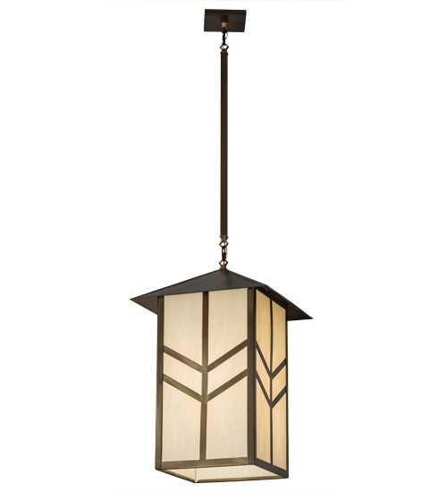 Meyda Lighting Santa Fe 25" Antique Copper Pendant Light With Creme Carrare Acrylic Shade
