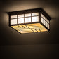 Meyda Lighting Santa Fe 27" 4-Light Rusty Nail Flush Mount Light With Beige & Frosted Clear Shade Glass