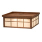 Meyda Lighting Santa Fe 27" 4-Light Rusty Nail Flush Mount Light With Beige & Frosted Clear Shade Glass