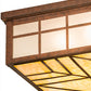Meyda Lighting Santa Fe 27" 4-Light Rusty Nail Flush Mount Light With Beige & Frosted Clear Shade Glass