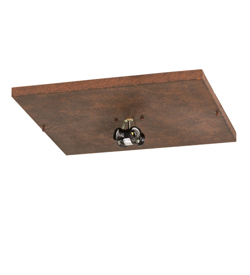 Meyda Lighting Santa Fe 27" 4-Light Rusty Nail Flush Mount Light With Beige & Frosted Clear Shade Glass