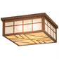 Meyda Lighting Santa Fe 27" 4-Light Rusty Nail Flush Mount Light With Beige & Frosted Clear Shade Glass