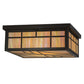 Meyda Lighting Santa Fe 27" 4-Light Timeless Bronze Flush Mount Light With Beige Iridescent Shade Glass