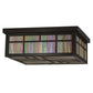 Meyda Lighting Santa Fe 27" 4-Light Timeless Bronze Flush Mount Light With Beige Iridescent Shade Glass