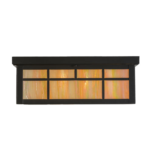 Meyda Lighting Santa Fe 27" 4-Light Timeless Bronze Flush Mount Light With Beige Iridescent Shade Glass