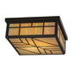 Meyda Lighting Santa Fe 27" 4-Light Timeless Bronze Flush Mount Light With Beige Iridescent Shade Glass