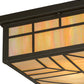 Meyda Lighting Santa Fe 27" 4-Light Timeless Bronze Flush Mount Light With Beige Iridescent Shade Glass