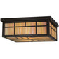Meyda Lighting Santa Fe 27" 4-Light Timeless Bronze Flush Mount Light With Beige Iridescent Shade Glass