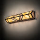 Meyda Lighting Santa Fe 29" 4-Light Flat Black Vanity Light With Beige Iridescent Glass & Silver Mica Shade Glass