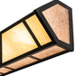 Meyda Lighting Santa Fe 29" 4-Light Flat Black Vanity Light With Beige Iridescent Glass & Silver Mica Shade Glass