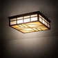 Meyda Lighting Santa Fe 39" 4-Light Rusty Nail Flush Mount Light With Beige, Frosted Clear Shade Glass