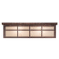 Meyda Lighting Santa Fe 39" 4-Light Rusty Nail Flush Mount Light With Beige, Frosted Clear Shade Glass