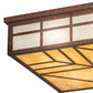 Meyda Lighting Santa Fe 39" 4-Light Rusty Nail Flush Mount Light With Beige, Frosted Clear Shade Glass
