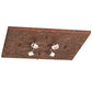 Meyda Lighting Santa Fe 39" 4-Light Rusty Nail Flush Mount Light With Beige, Frosted Clear Shade Glass