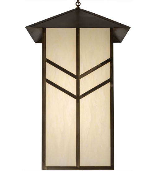Meyda Lighting Santa Fe 42" Antique Copper Pendant Light With Creme Carrare Idalight Shade Glass