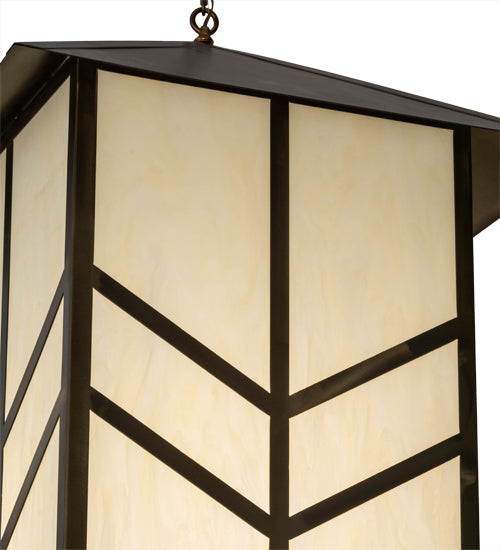 Meyda Lighting Santa Fe 42" Antique Copper Pendant Light With Creme Carrare Idalight Shade Glass
