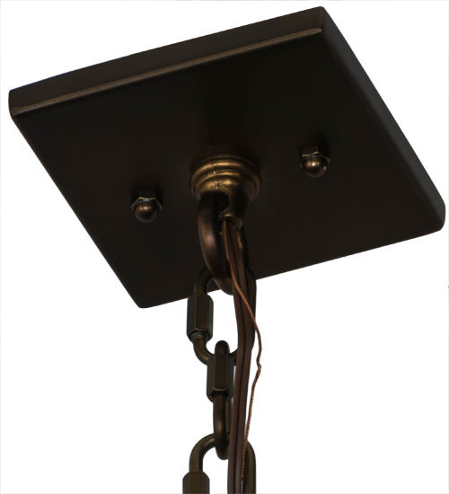 Meyda Lighting Santa Fe 42" Antique Copper Pendant Light With Creme Carrare Idalight Shade Glass
