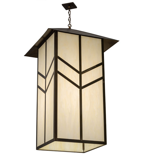 Meyda Lighting Santa Fe 42" Antique Copper Pendant Light With Creme Carrare Idalight Shade Glass