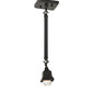 Meyda Lighting Santa Fe 5"Sq Flat Black Mini Pendant Light With Beige Iridescent & Amber Mica Shade Glass