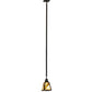 Meyda Lighting Santa Fe 6"Sq Flat Black Mini Pendant Light With Beige Art & Amber Mica Shade Glass