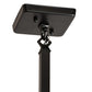 Meyda Lighting Santa Fe 6"Sq Flat Black Mini Pendant Light With Beige Art & Amber Mica Shade Glass