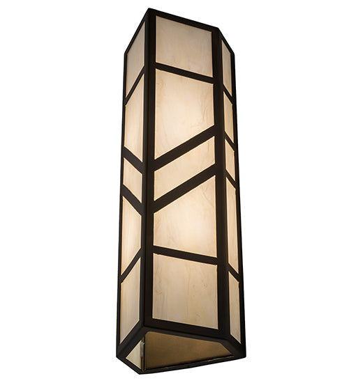 Meyda Lighting Santa Fe 7" 2-Light Antique Copper Wall Sconce With Creme Carrare Idalight Shade Glass