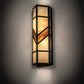 Meyda Lighting Santa Fe 7" 2-Light Flat Black Wall Sconce With Beige Iridescent & Amber Mica Shade Glass