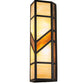 Meyda Lighting Santa Fe 7" 2-Light Flat Black Wall Sconce With Beige Iridescent & Amber Mica Shade Glass