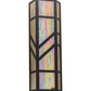 Meyda Lighting Santa Fe 7" 2-Light Oil Rubbed Bronze Wall Sconce With Beige Iridescent Shade Glass