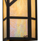 Meyda Lighting Santa Fe 7" 2-Light Oil Rubbed Bronze Wall Sconce With Beige Iridescent Shade Glass