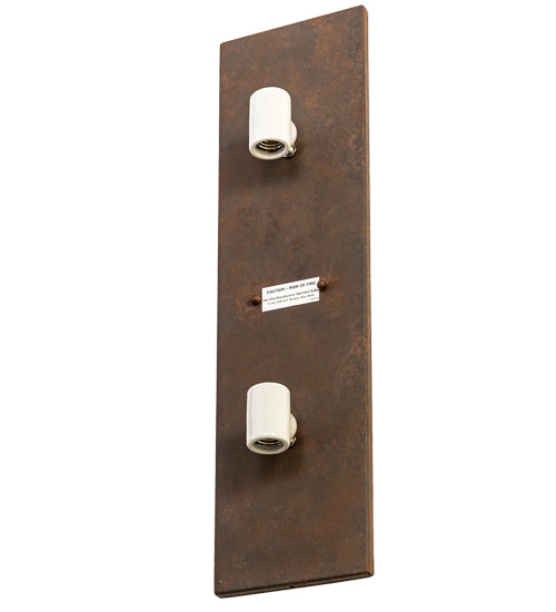 Meyda Lighting Santa Fe 7" 4-Light Rusty Nail Wall Sconce With Frosted Seeded Shade Glass