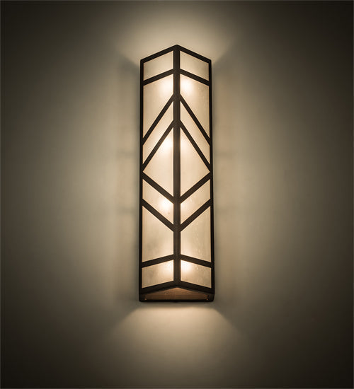 Meyda Lighting Santa Fe 7" 4-Light Rusty Nail Wall Sconce With Frosted Seeded Shade Glass