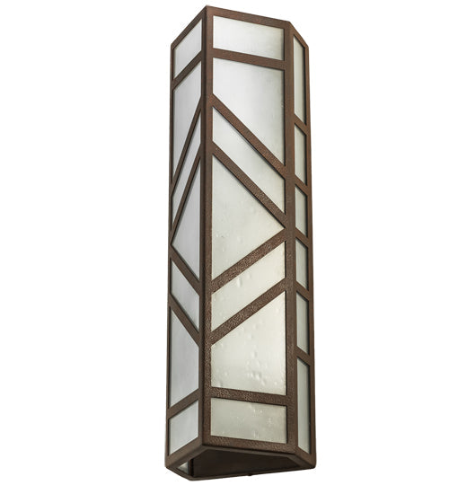 Meyda Lighting Santa Fe 7" 4-Light Rusty Nail Wall Sconce With Frosted Seeded Shade Glass