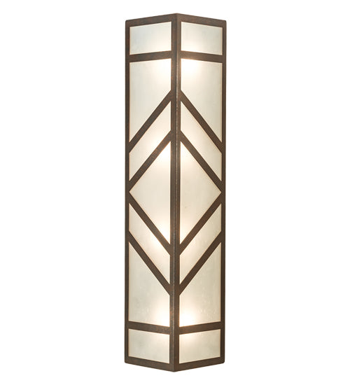 Meyda Lighting Santa Fe 7" 4-Light Rusty Nail Wall Sconce With Frosted Seeded Shade Glass