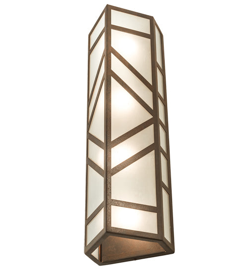 Meyda Lighting Santa Fe 7" 4-Light Rusty Nail Wall Sconce With Frosted Seeded Shade Glass