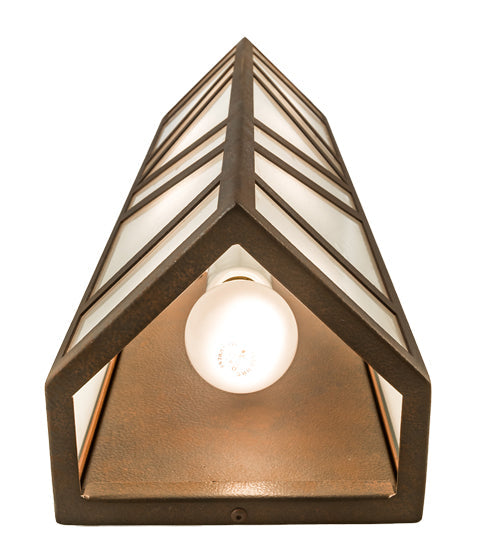 Meyda Lighting Santa Fe 7" 4-Light Rusty Nail Wall Sconce With Frosted Seeded Shade Glass