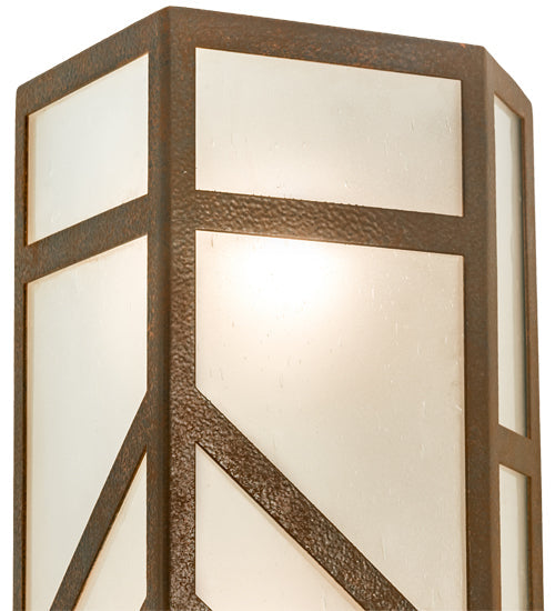 Meyda Lighting Santa Fe 7" 4-Light Rusty Nail Wall Sconce With Frosted Seeded Shade Glass