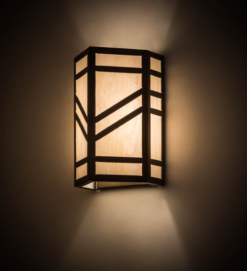 Meyda Lighting Santa Fe 7" Antique Copper Wall Sconce With Creme Carrier Idalight Shade Glass