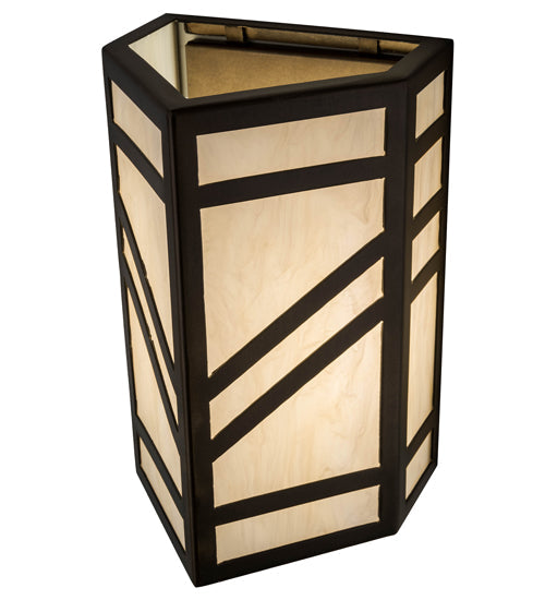 Meyda Lighting Santa Fe 7" Antique Copper Wall Sconce With Creme Carrier Idalight Shade Glass