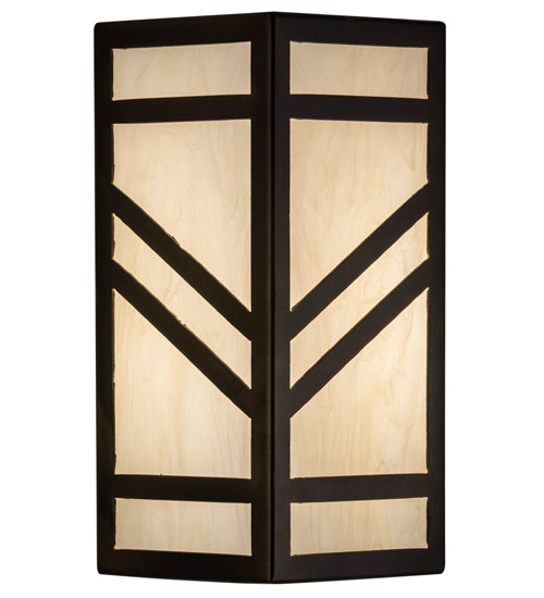Meyda Lighting Santa Fe 7" Antique Copper Wall Sconce With Creme Carrier Idalight Shade Glass