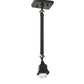 Meyda Lighting Santa Fe 7" Flat Black Mini Pendant Light With Beige Iridescent & Silver Mica Shade Glass