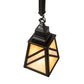 Meyda Lighting Santa Fe 7" Flat Black Mini Pendant Light With Beige Iridescent & Silver Mica Shade Glass