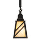 Meyda Lighting Santa Fe 7" Flat Black Mini Pendant Light With Beige Iridescent & Silver Mica Shade Glass