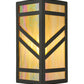 Meyda Lighting Santa Fe 7" W x 11" H Timeless Bronze Wall Sconce With Beige Iridescent Shade Glass