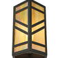 Meyda Lighting Santa Fe 7" W x 11" H Timeless Bronze Wall Sconce With Beige Iridescent Shade Glass