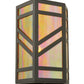 Meyda Lighting Santa Fe 7" W x 11" H Timeless Bronze Wall Sconce With Beige Iridescent Shade Glass